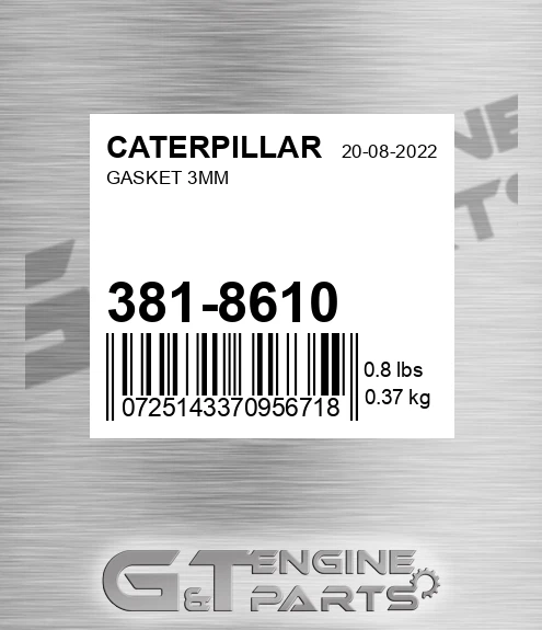381-8610 Gasket 3mm