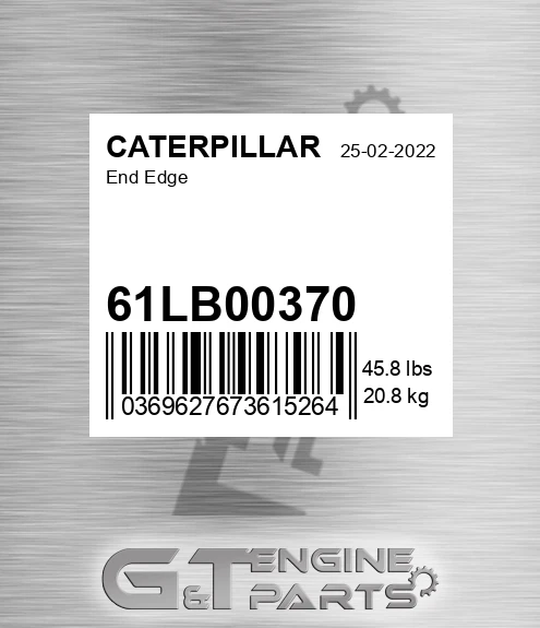 61LB00370 End Edge for CATERPILLAR