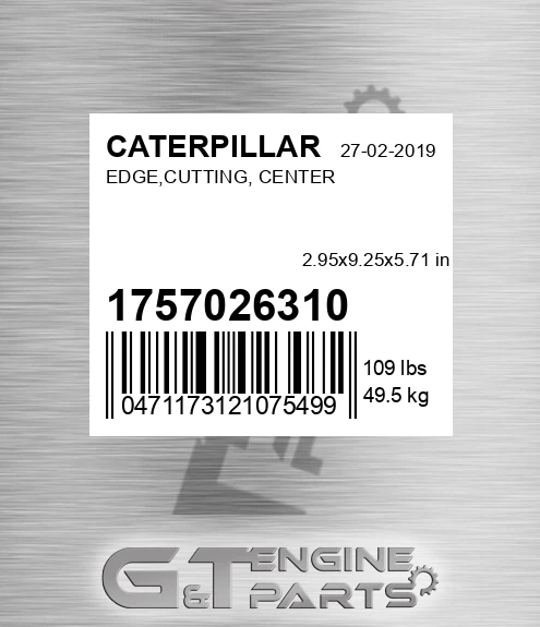 175-70-26310 Edge,cutting, Center for CATERPILLAR