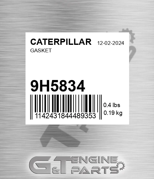 9H-5834 Gasket for CATERPILLAR