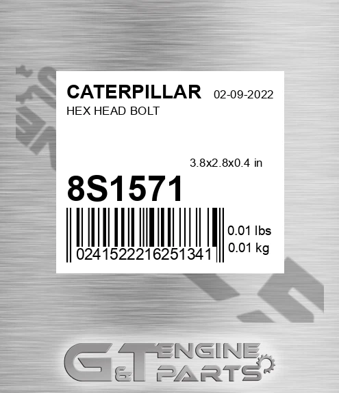 8S-1571 Hex Head Bolt for CATERPILLAR