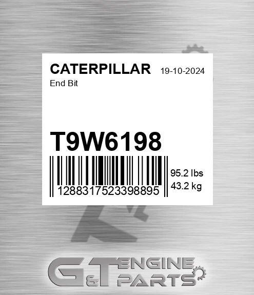 T9W6198 End Bit for CATERPILLAR