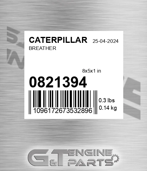 082-1394 Breather for CATERPILLAR