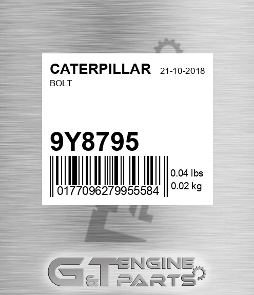 9Y-8795 Bolt for CATERPILLAR