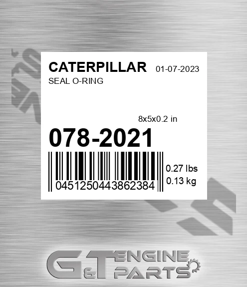 078-2021 Seal O-ring for CATERPILLAR