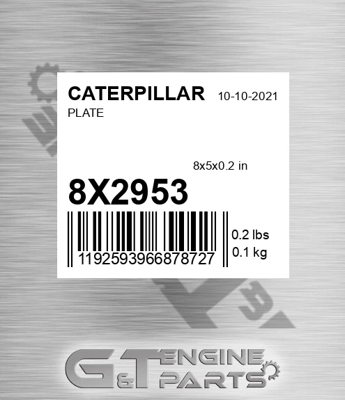 8X-2953 Plate for CATERPILLAR