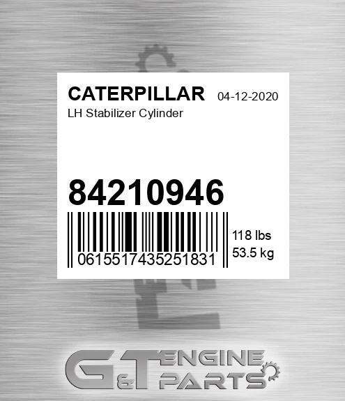 84210946 Lh Stabilizer Cylinder for CATERPILLAR
