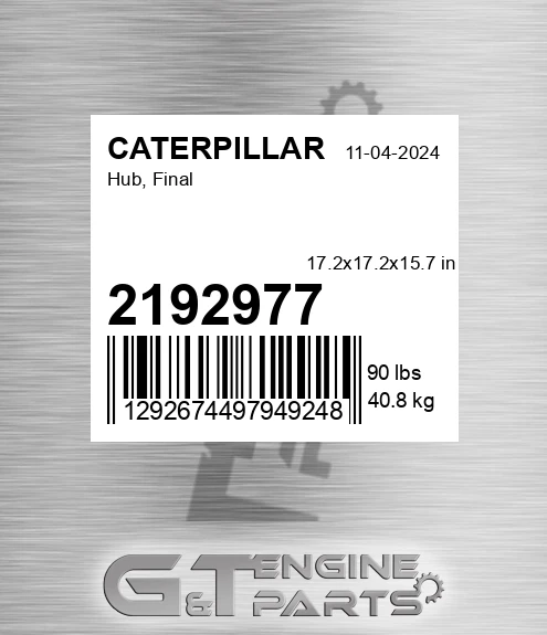 219-2977 Hub, Final for CATERPILLAR