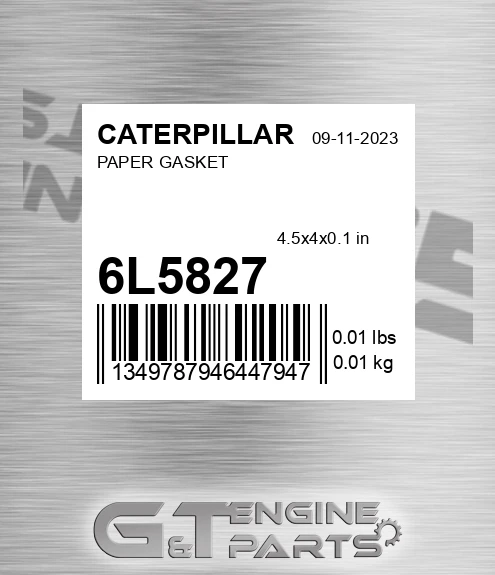 6L-5827 Paper Gasket for CATERPILLAR