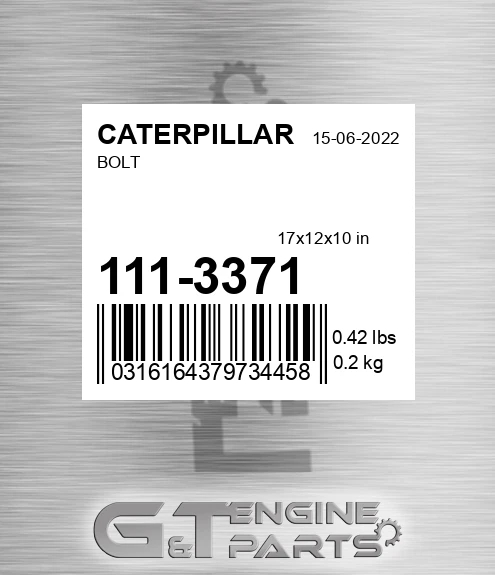 111-3371 Bolt for CATERPILLAR