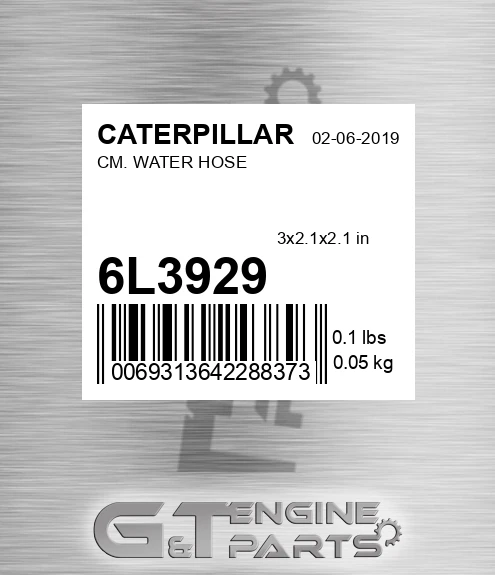 6L-3929 Cm. Water Hose for CATERPILLAR