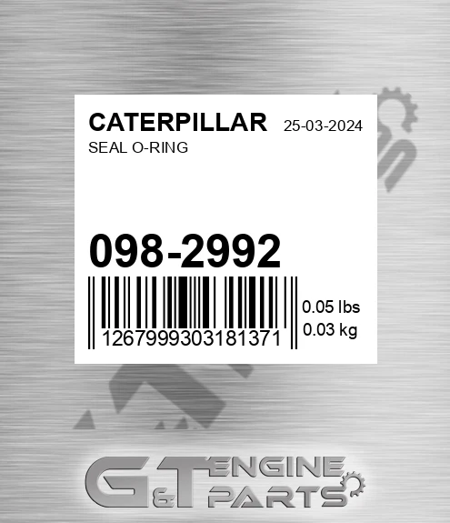098-2992 Seal O-ring for CATERPILLAR