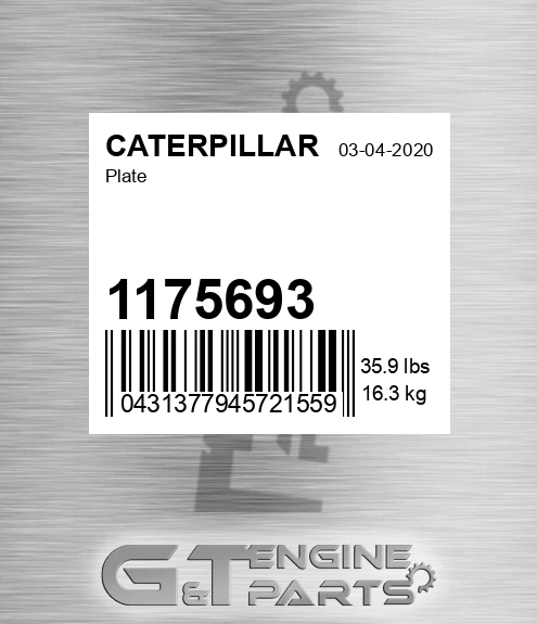 1175693 CATERPILLAR Plate