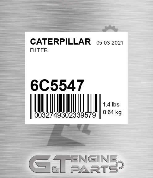 6C5547 Filter for CATERPILLAR