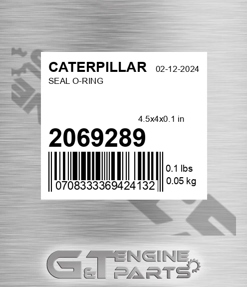 206-9289 Seal O-ring for CATERPILLAR
