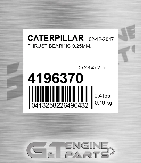 419-6370 Thrust Bearing 0,25mm.