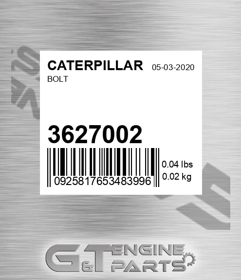 362-7002 Bolt for CATERPILLAR