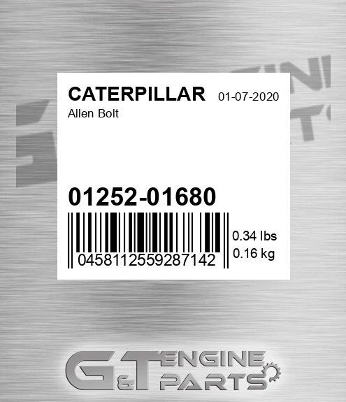 01252-01680 Allen Bolt for CATERPILLAR