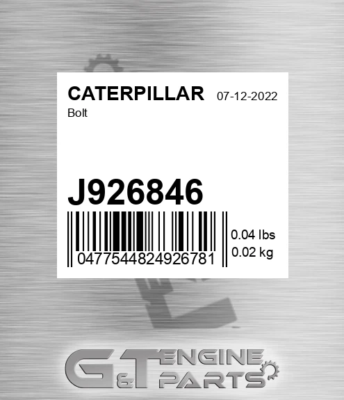J926846 Bolt