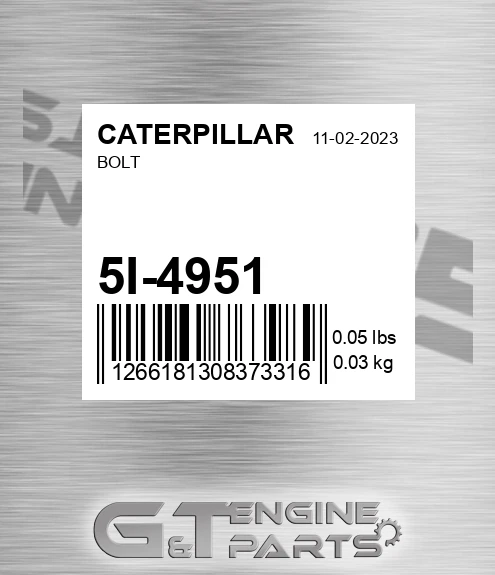 5I-4951 Bolt for CATERPILLAR