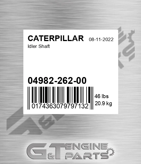 0498226200 Idler Shaft for CATERPILLAR