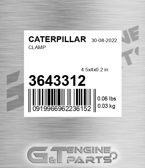 364-3312 Clamp for CATERPILLAR