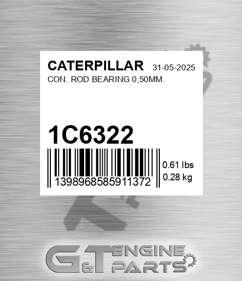 1C-6322 CATERPILLAR Con. Rod Bearing 0,50mm.