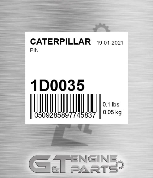 1D0035 Pin for CATERPILLAR