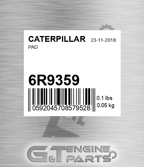 6R9359 Pad for CATERPILLAR