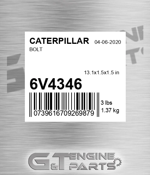 6V4346 Bolt for CATERPILLAR