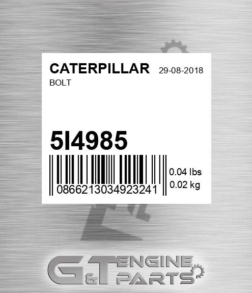 5I-4985 Bolt for CATERPILLAR