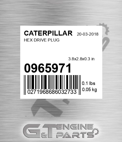 096-5971 Hex Drive Plug