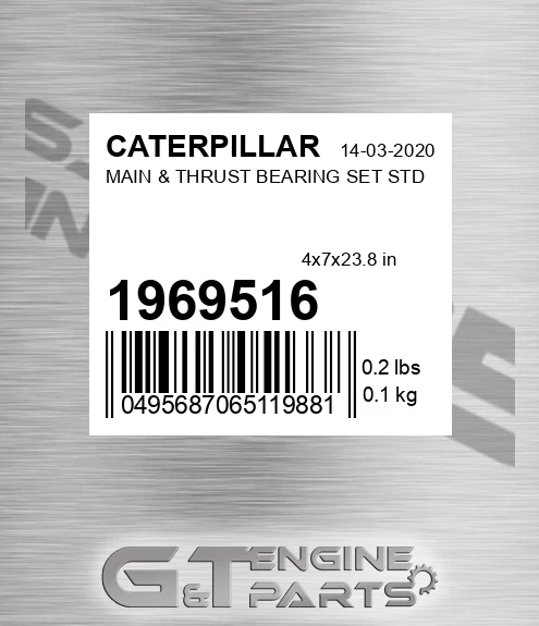 196-9516 Main & Thrust Bearing Set Std for CATERPILLAR