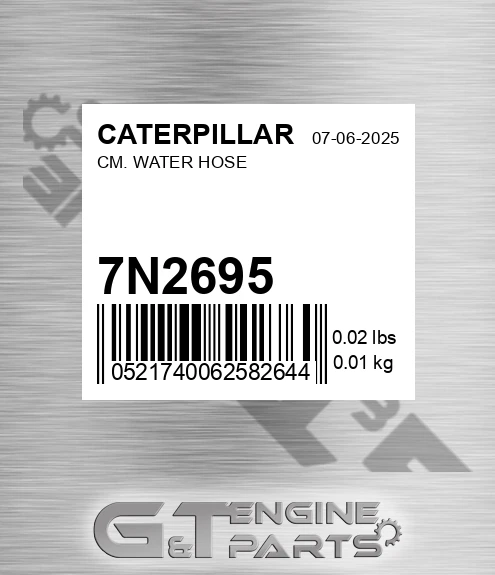 7N-2695 Cm. Water Hose for CATERPILLAR