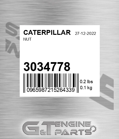 303-4778 Nut for CATERPILLAR