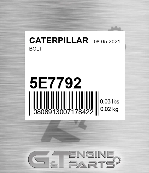 5E-7792 Bolt