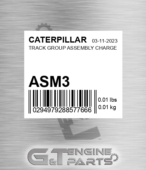 ASM3 CATERPILLAR Track Group Assembly Charge