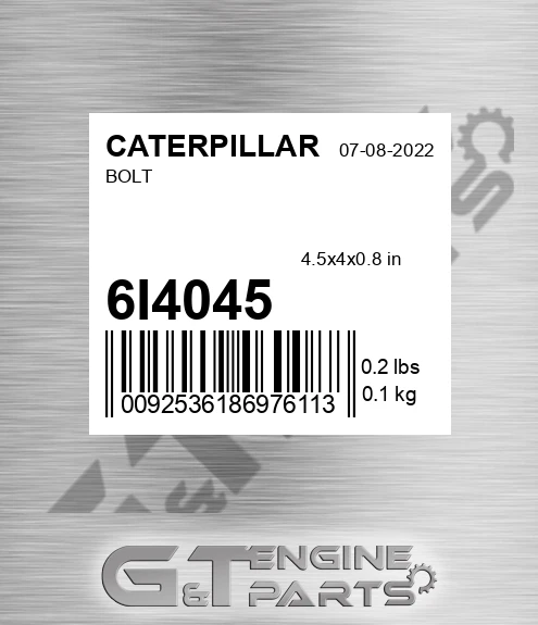 6I-4045 Bolt for CATERPILLAR