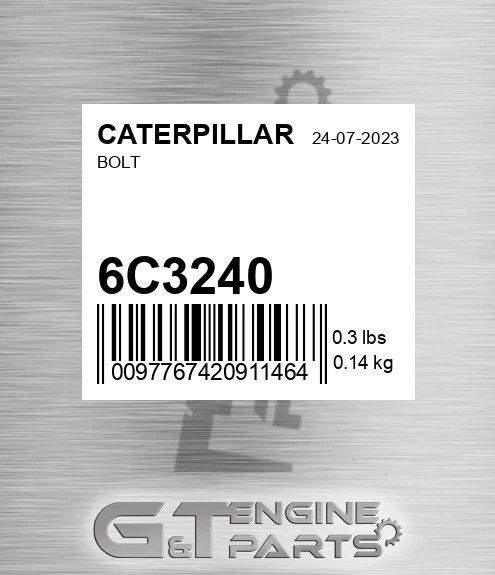 6C-3240 Bolt for CATERPILLAR