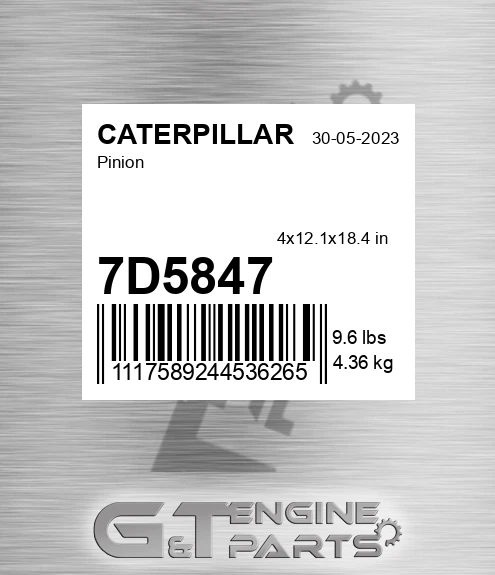 7D5847 CATERPILLAR Pinion