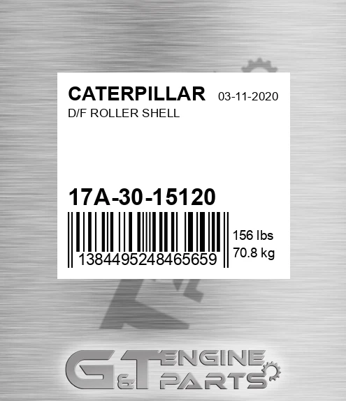 17A-30-15120 D/f Roller Shell for CATERPILLAR