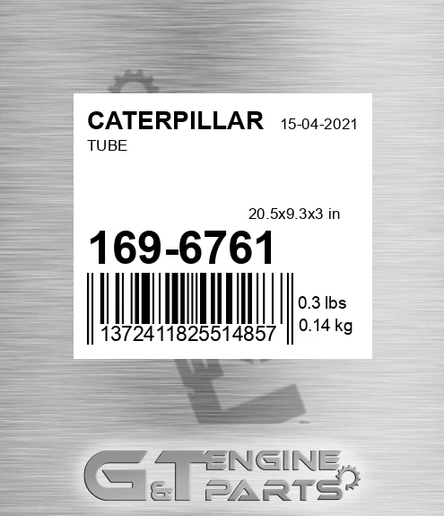 169-6761 Tube for CATERPILLAR