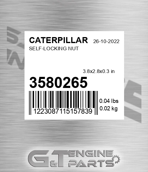 358-0265 CATERPILLAR Self-locking Nut