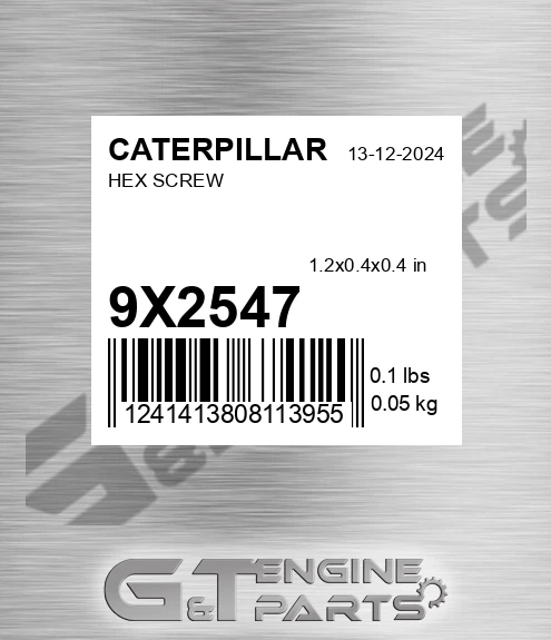 9X-2547 Hex Screw