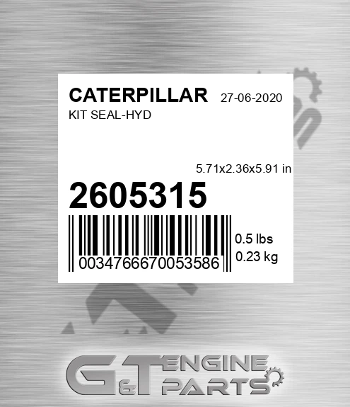 2605315 Kit Seal-hyd