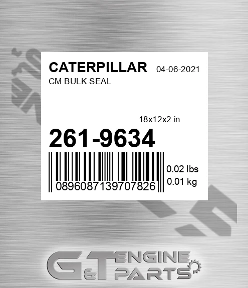 261-9634 Cm Bulk Seal