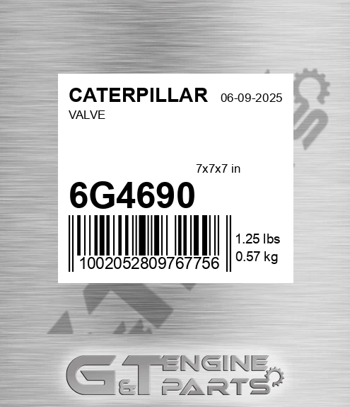 6G-4690 Valve for CATERPILLAR