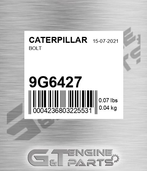 9G-6427 Bolt for CATERPILLAR