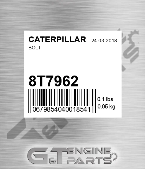 8T-7962 Bolt for CATERPILLAR