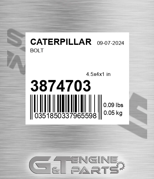 387-4703 Bolt for CATERPILLAR
